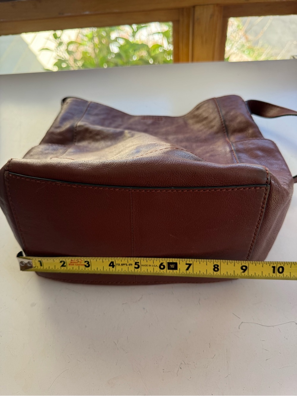 Frye Women's Cognac Brown Leather Purse Hobo Bag - Picture 13 of 16
